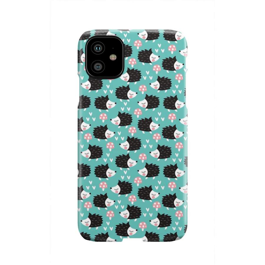 Mushroom Hedgehogs Pattern Print Iphone & Android Phone Cases