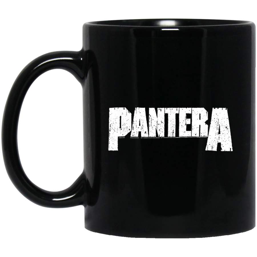 Pantera Official White Logo Black Mugs