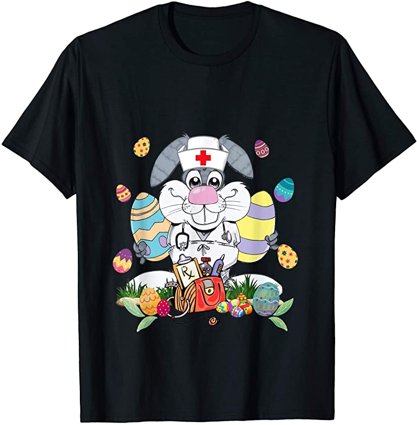 Bunny Nurse Funny Egg Easter Day Doctor Matching Gift T-Shirt