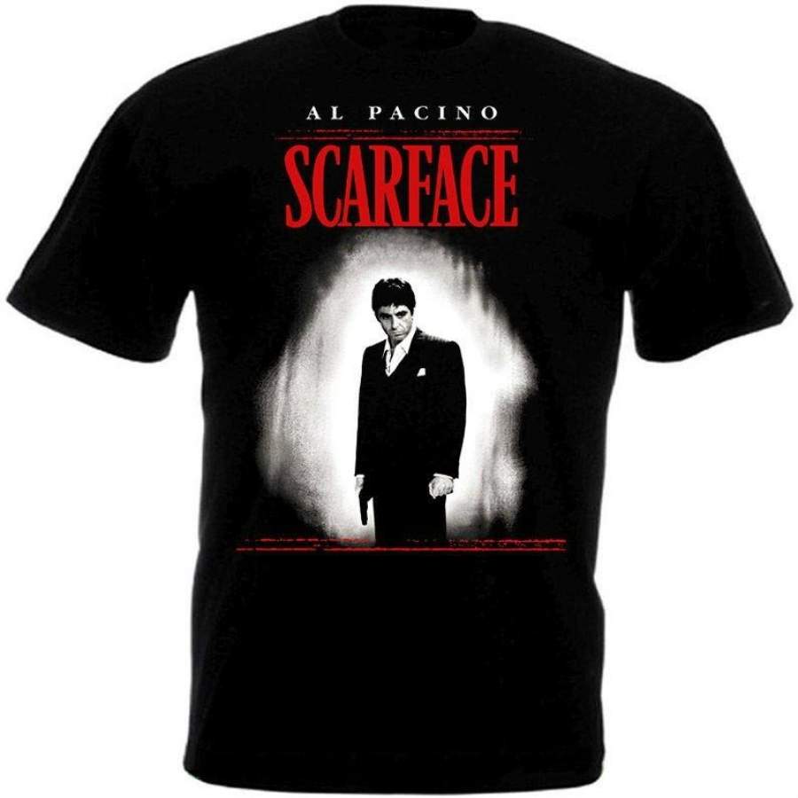 Pure Cotton Short Sleeves Hip Hop Fashion Mens T-Shirt Scarface Movie Poster T Shirt Cotton Men T-Shirts