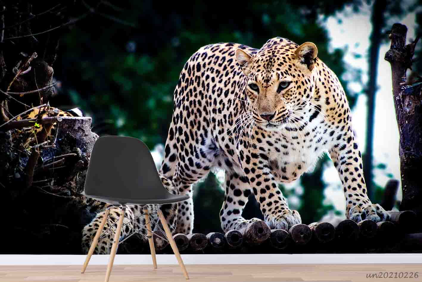 3D Wild Animal Leopard Wall Mural Wallpaper Lqh 101