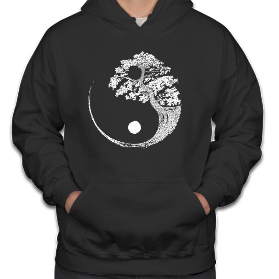 Yin Yang Bonsai Tree Japanese Buddhist Zen Hoodie