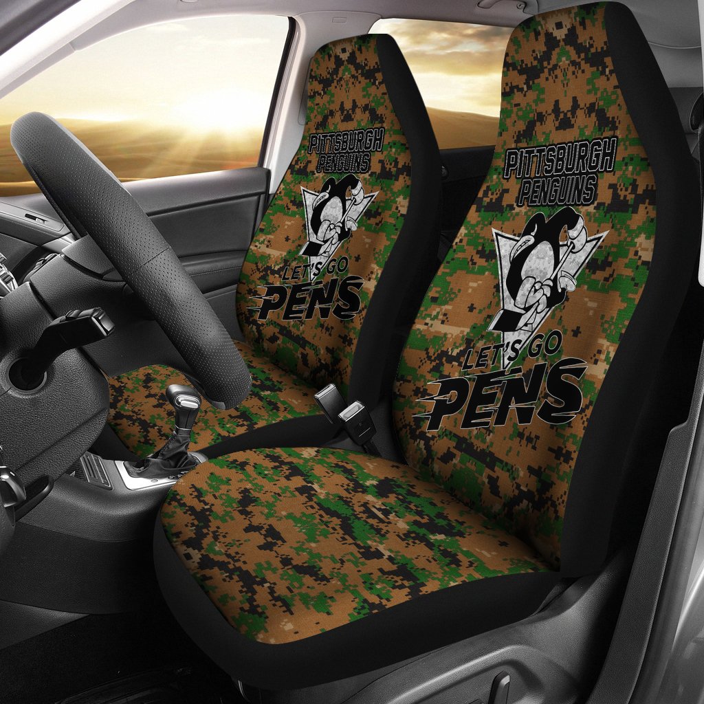 Pittsburgh Penguins Car Seat Covers Military Veterans Camo A7