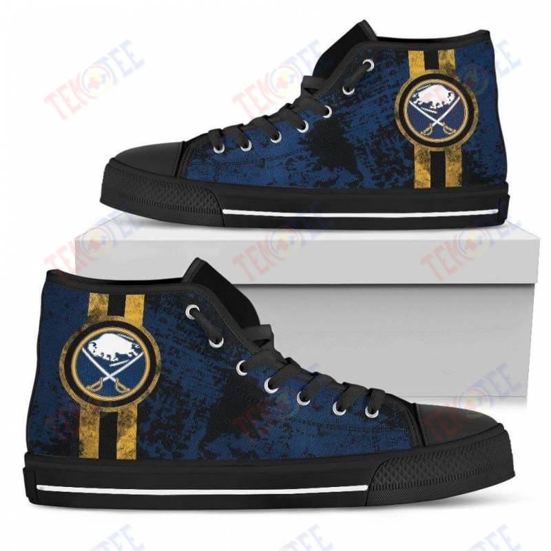 Mens Womens Buffalo Sabres High Top Shoes V1 Triple Stripe Bar Dynamictop Sports Shoes TMT860