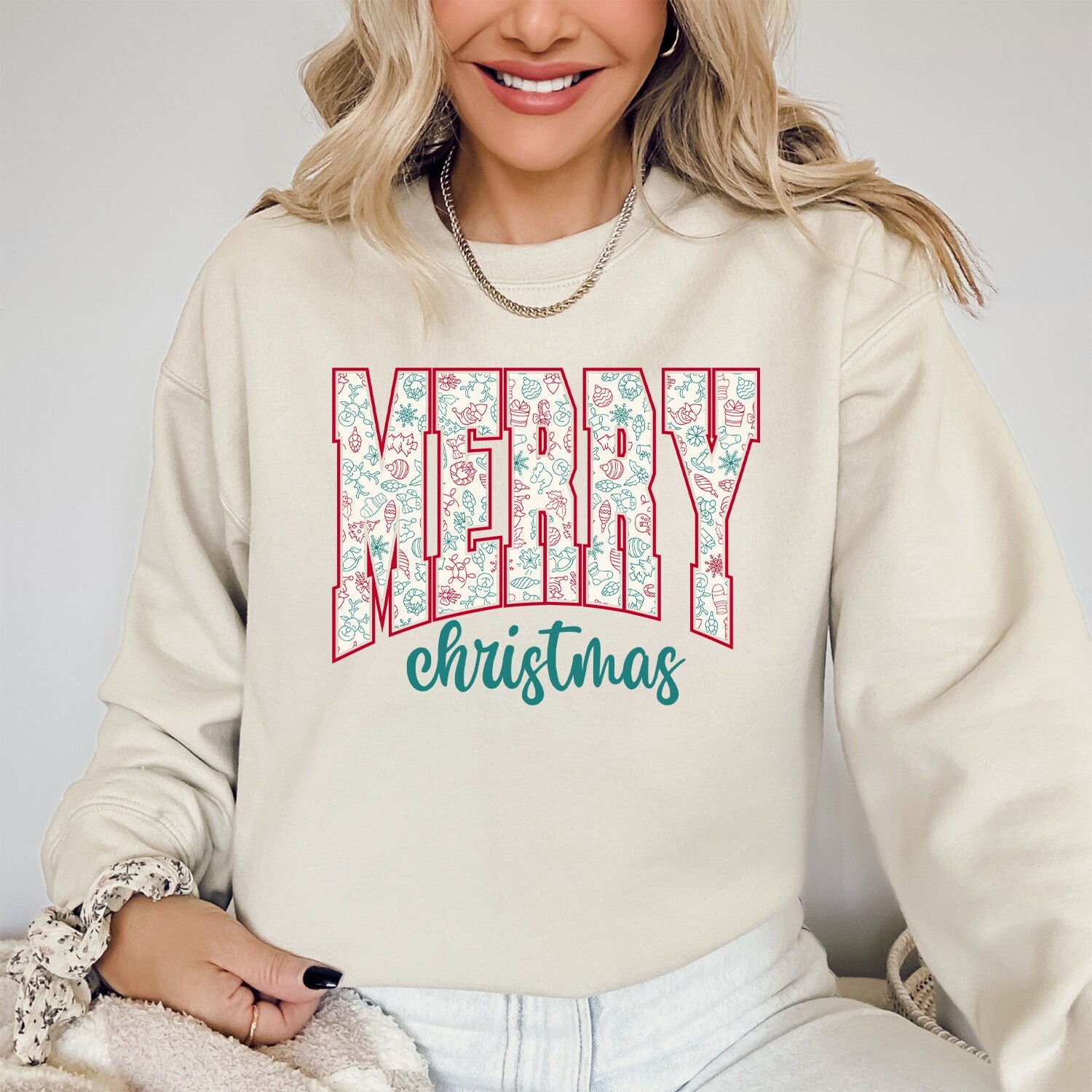 Christmas Sweatshirt, Merry Christmas Sweatshirt, Christmas Shirt for Women, Christmas Crewneck Sweatshirt, Holiday Sweater, Christmas Gift