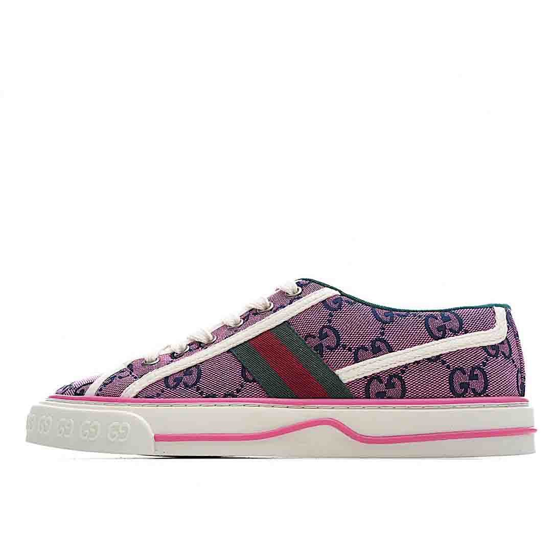 Gucci GG Tennis 1977 Purple GG Canvas Shoes Sneakers, Women SNK558658939