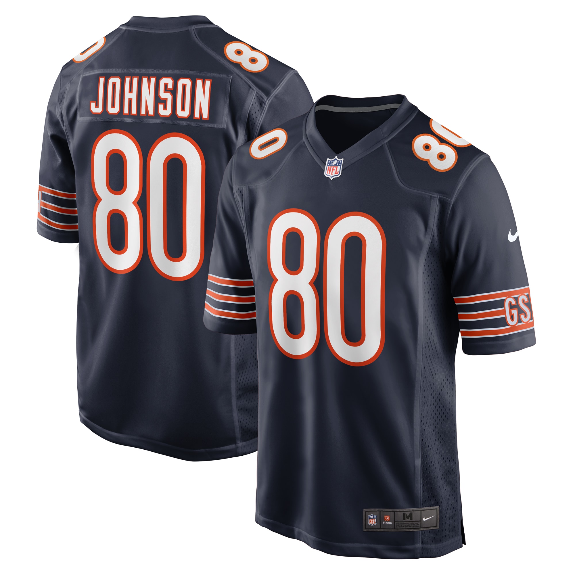 Men’s Chicago Bears Collin Johnson  Navy  Game Jersey