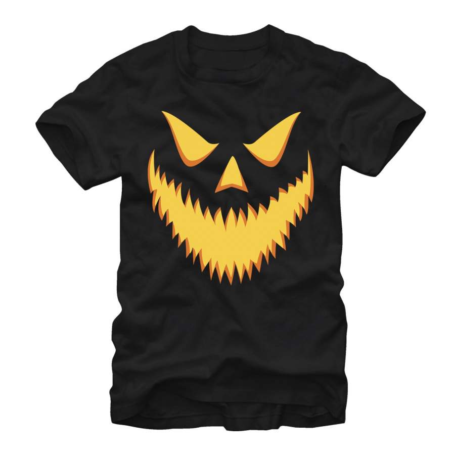 Lost Gods Men’s Halloween Jack-o’-Lantern Grin  T Shirt Black