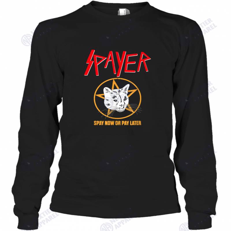 Vintage Rock Spayer Cat Kitten Pun Mom Dad Long Sleeve T-Shirt