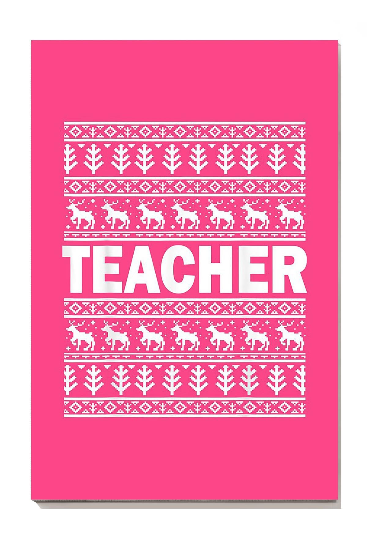 Teacher Ugly Christmas Sweaters Matching Family Fu Wall Art Gift For Teacher Christmas Day Wrapped Canvas