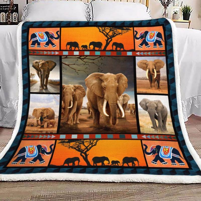 Elephant YH25100555F Sherpa Fleece Blanket