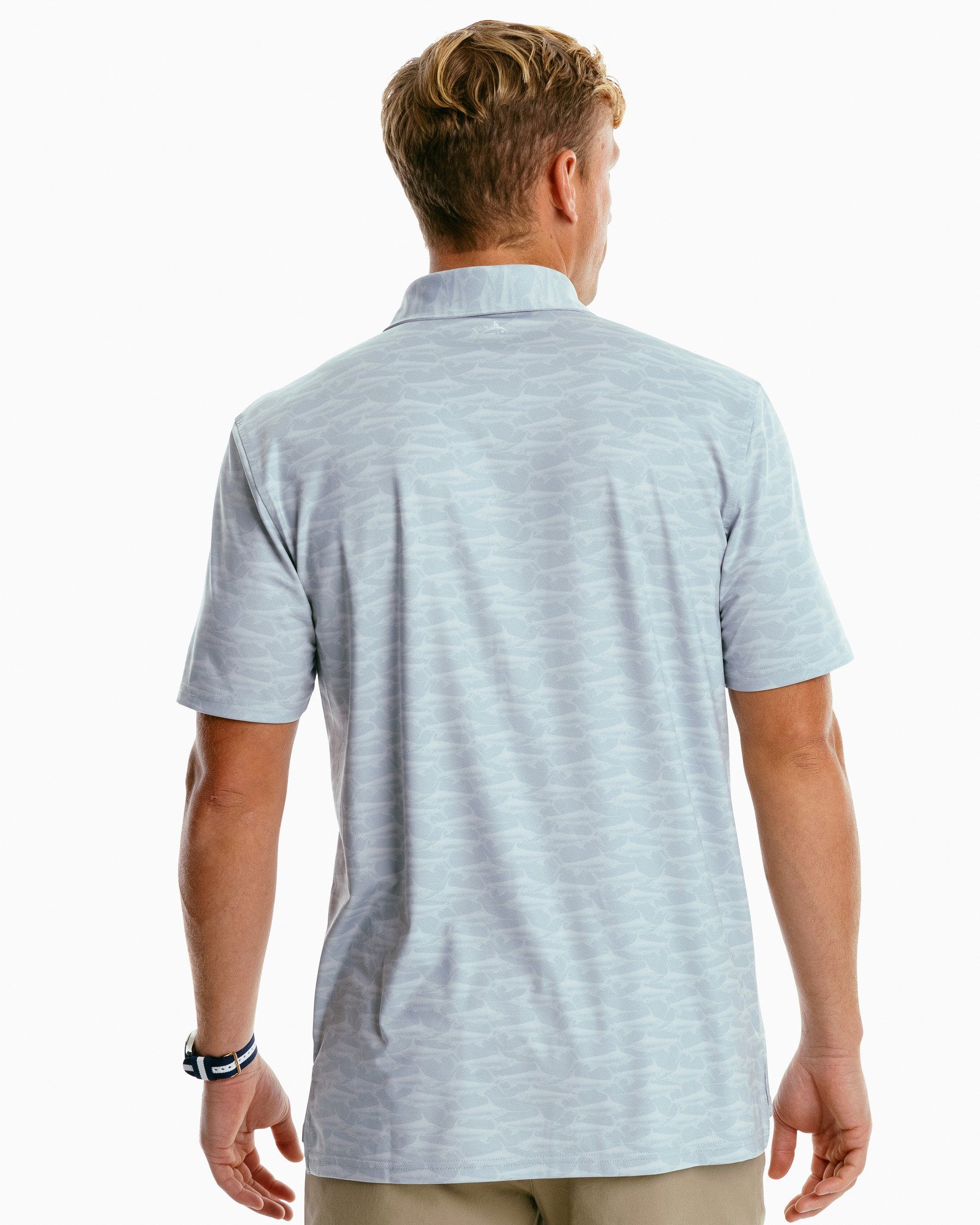 Driver Swordfish Print Performance Polo Shirt Amzprinted