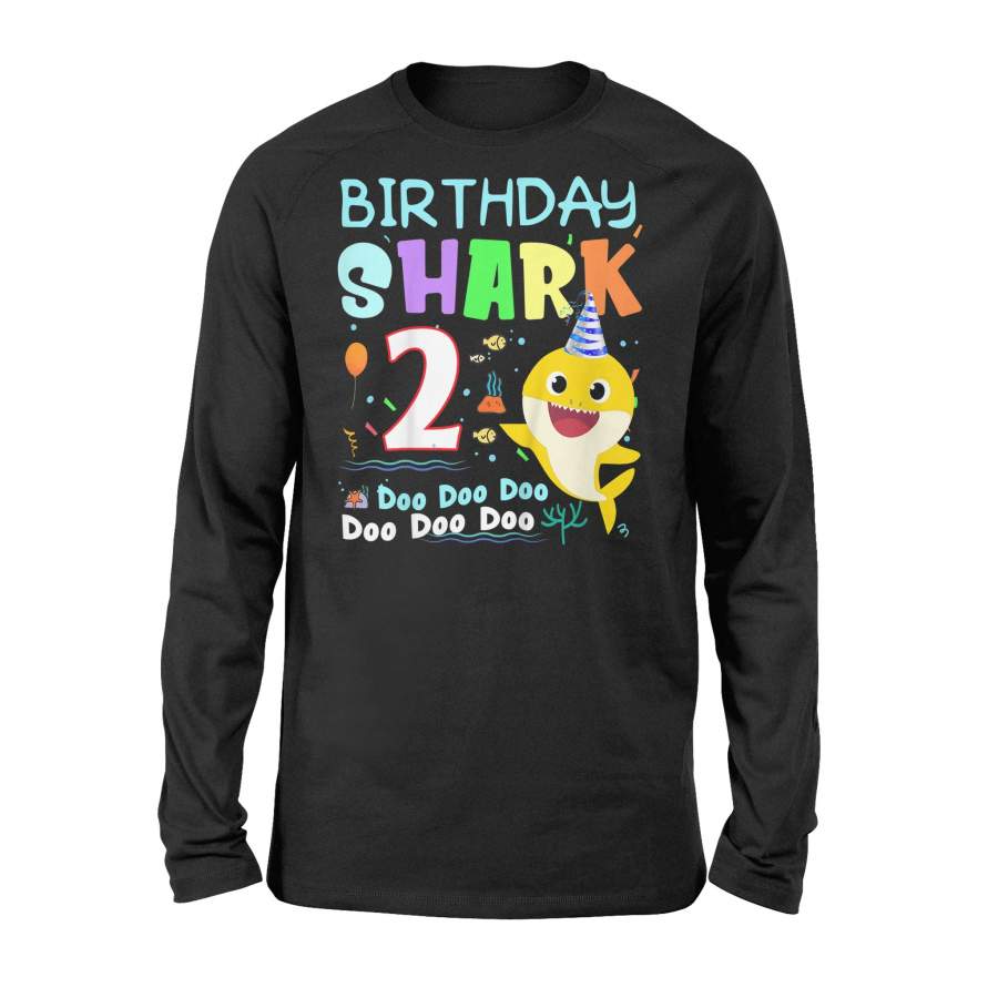 2nd Birthday Gift Kid baby Shark 2 Years Old Doo Doo Doo Doo Doo Doo – Premium Long Sleeve