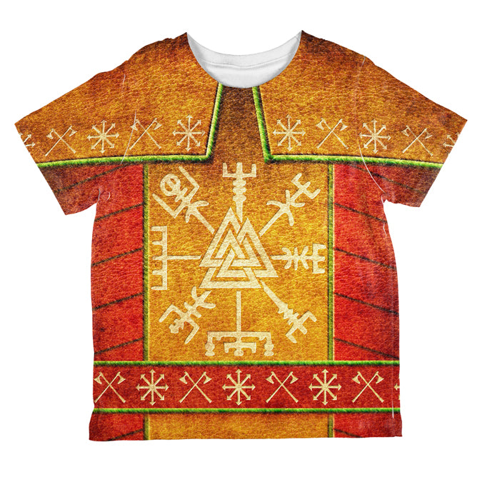 Vikings Ugly Christmas Sweater Armor Costume All Over Toddler T Shirt