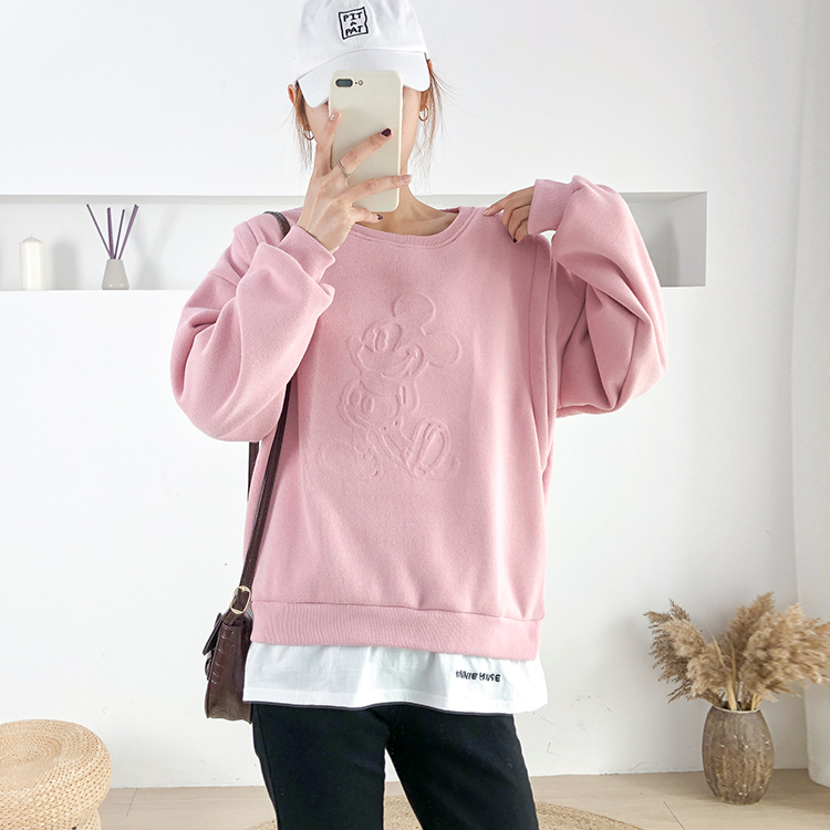 Winter Pregnancy Top Sweatshirts For Pregnant Women False Two-Piece Pullover Nursing Clothes Mothers Maternity Sweater 3969B-H alx