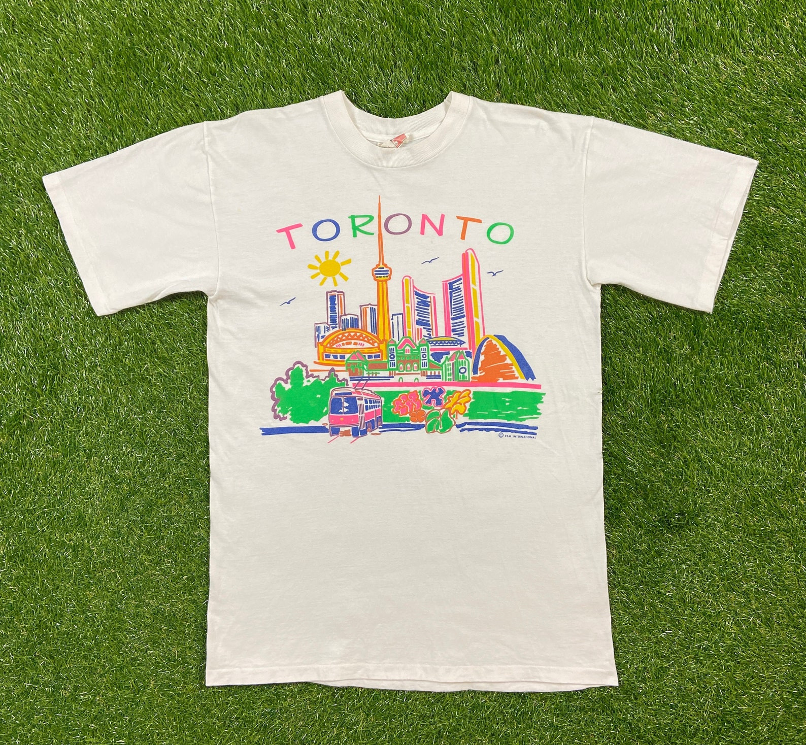 Vintage Toronto Canada T Shirt Tee Cityscape Canada L Raptors Blue Jays 1980S 80S Six Drake