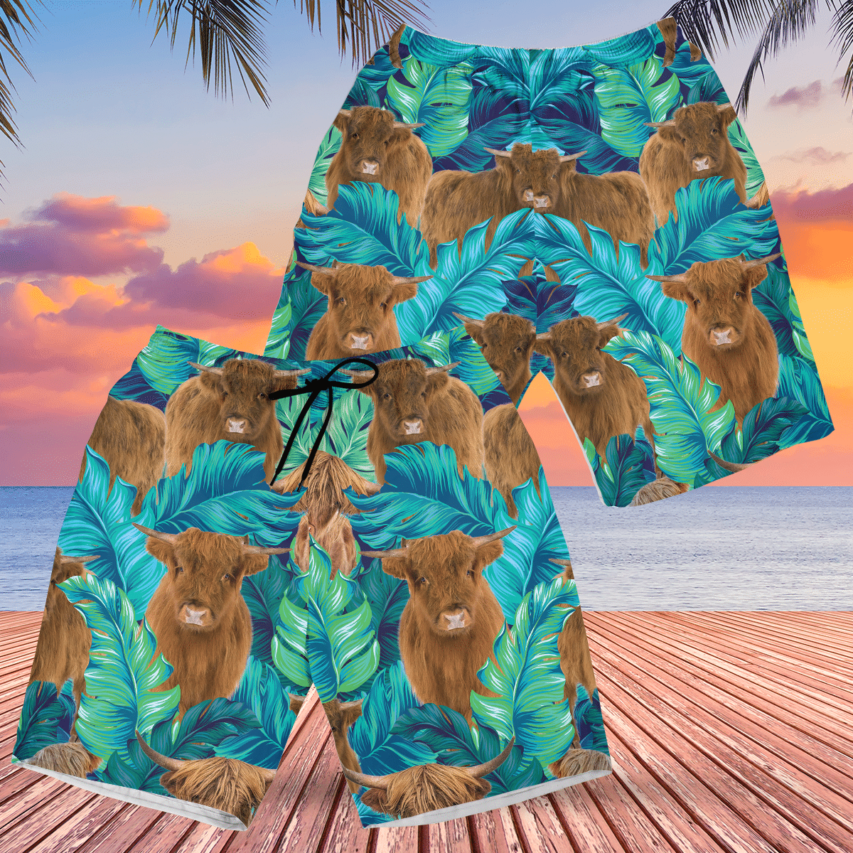 Highland Cattle Lovers Hawaiian Shorts – Hawaiian Shirt For Men, Hawaiian Shirt For Women, Aloha Shirt