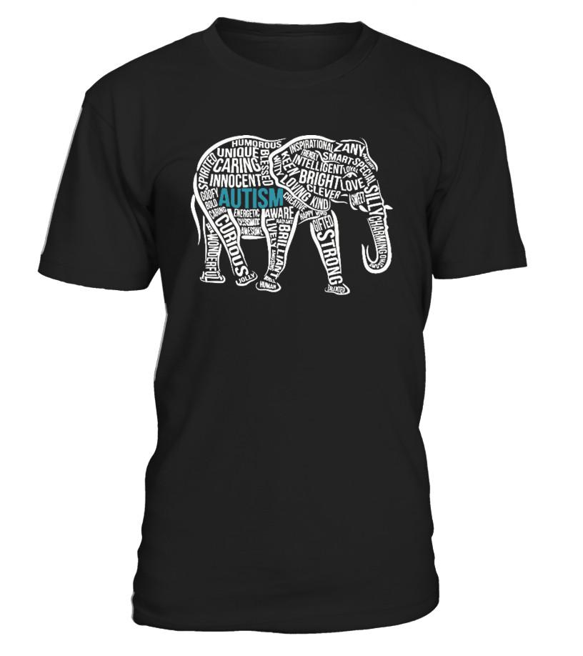 Autism Awareness Elephant T Shirts C-66Pb4