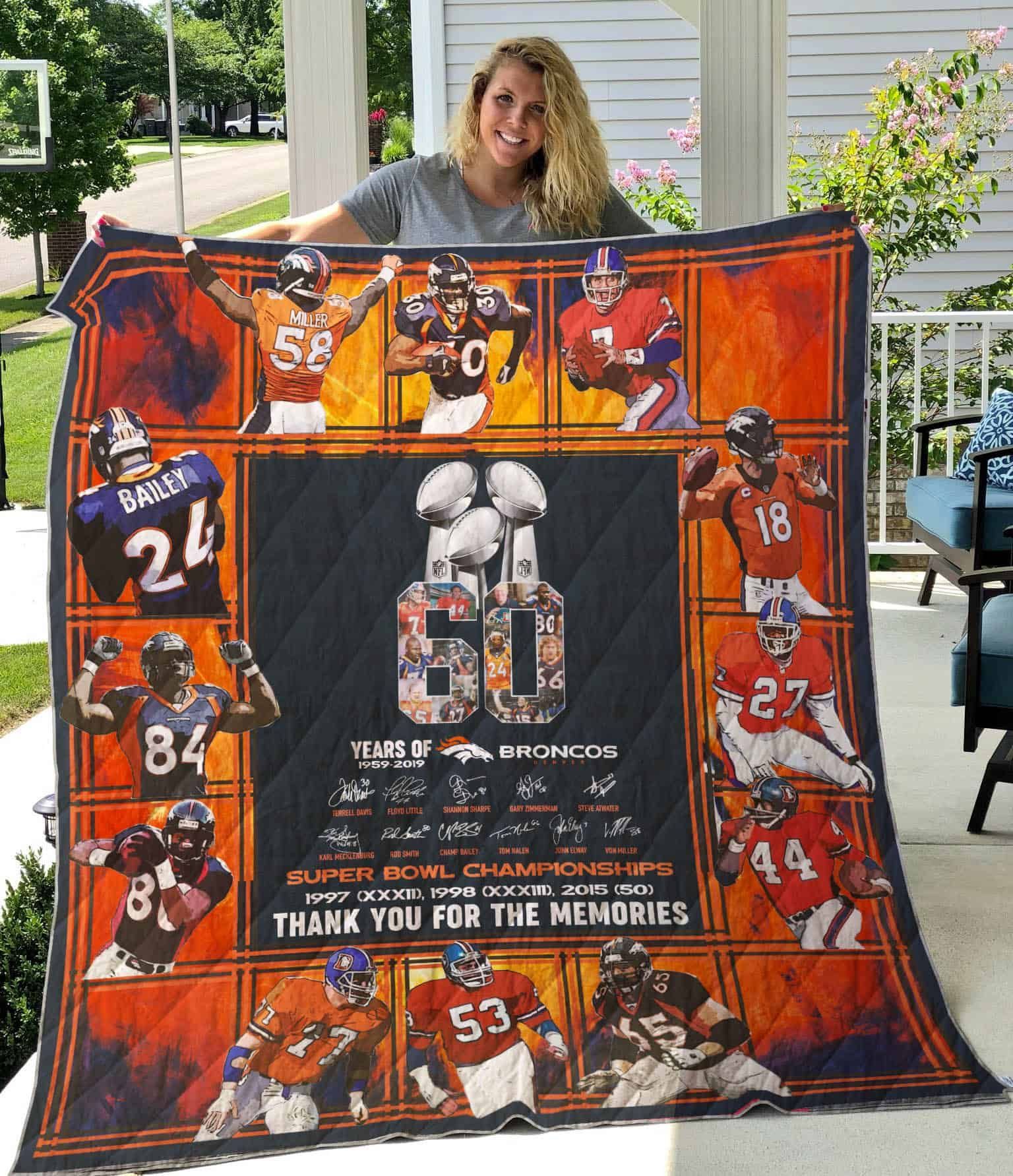 Denver Broncos Quilt Blanket