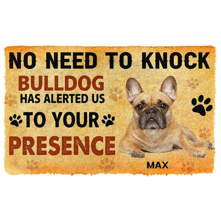 Waybackapparel No Need To Knock Bulldog Custom Name 3D Doormat