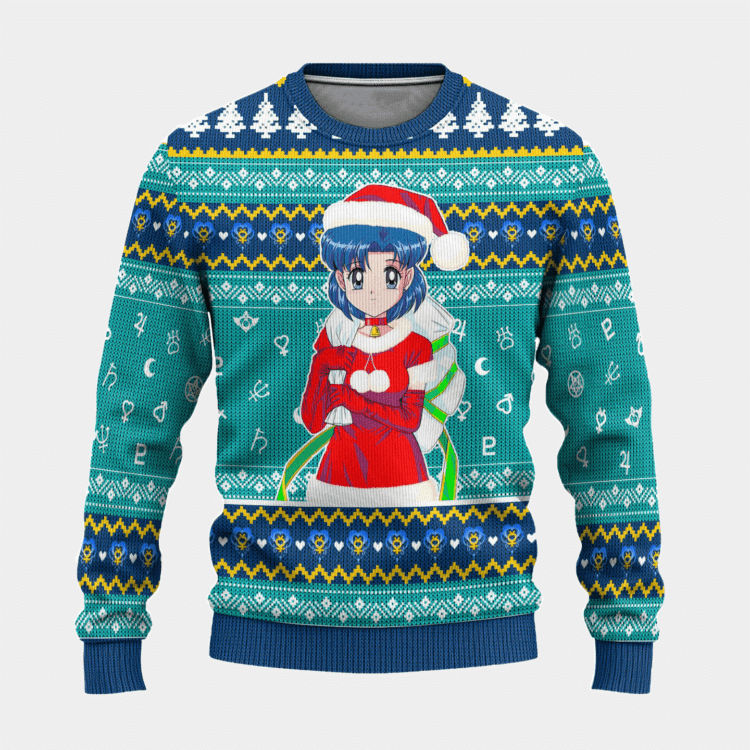 Sailor Moon Anime Sailor Mercury 12 Ugly Sweater Gifts,Sailor Moon Anime Gift Fan Ugly Sweater