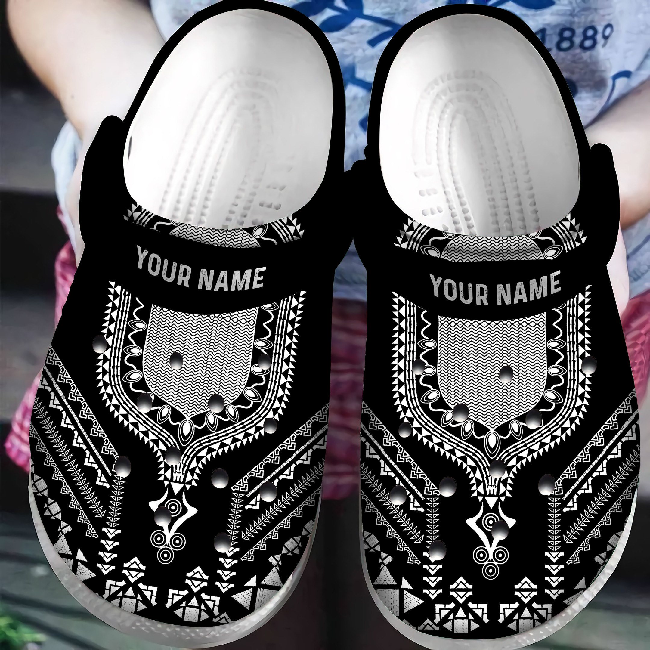 Personalized Dashiki Color Black clogs Classic Clogs Shoes