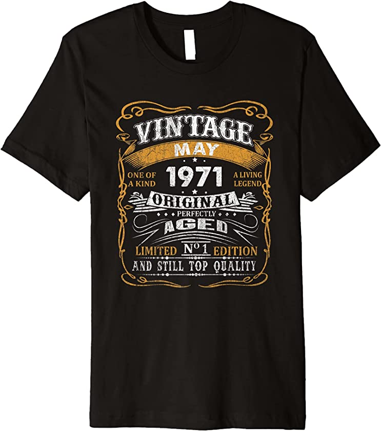 Vintage May 1971 T Shirt 50 Years Old 50th Birthday Gifts Premium T-Shirt