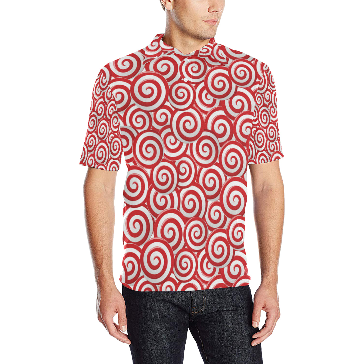 Candy Pattern Print Design 03 Men Polo Shirt