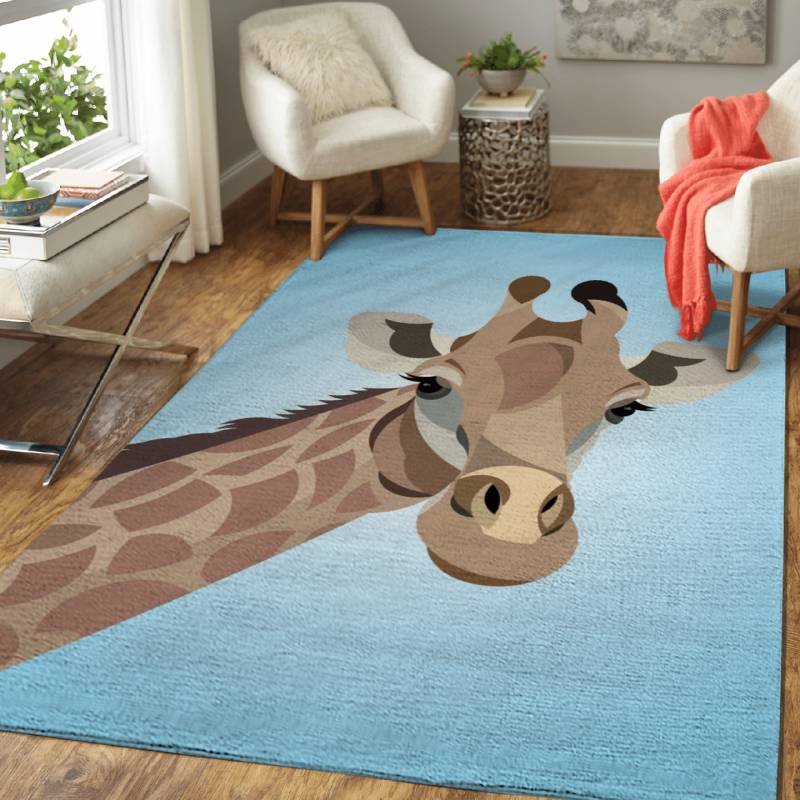 Giraffe Illustration – Animals Area Rug Carpet