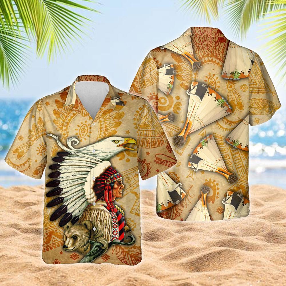 Native American Hawk Hawaii Shirt For Men Women Adult Ha60301