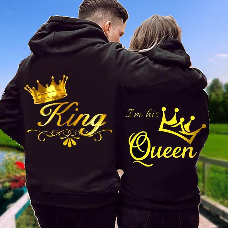 Her King And His Queen Hoodie, Couple Hoodie, Husband Wife Hoodie, Hoodie, Unisex Sweater, Sweatshirt