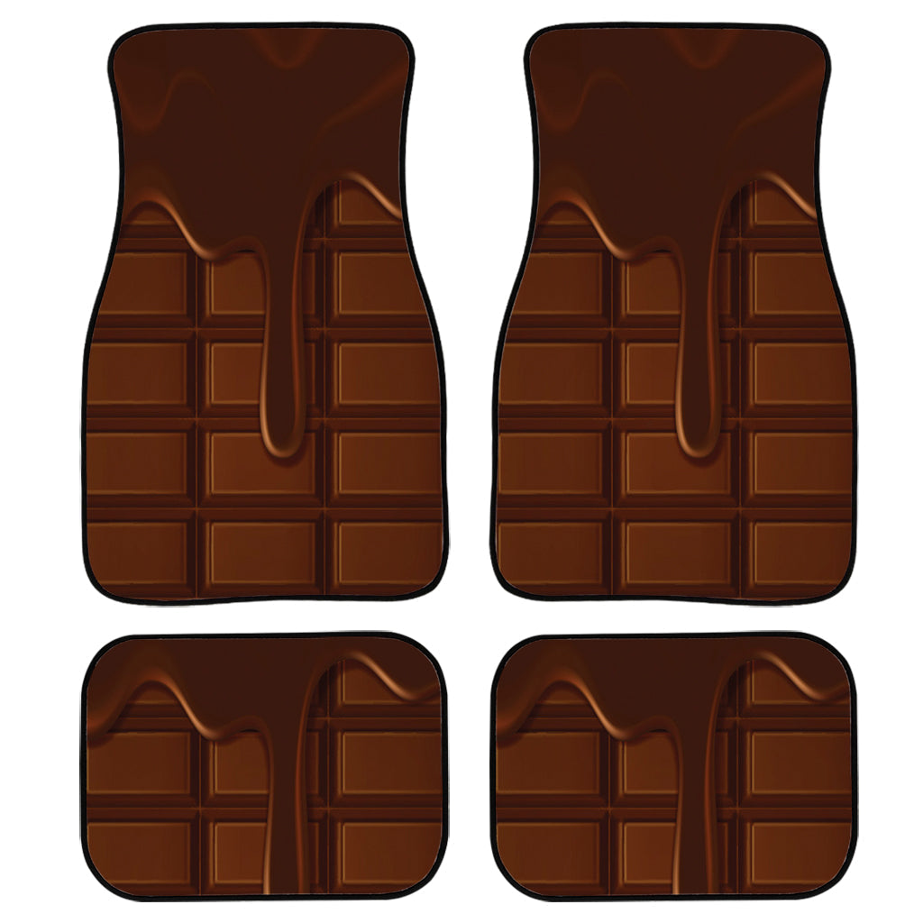 Chocolate Print Front And Back Car Floor Mats, Front Car Mat