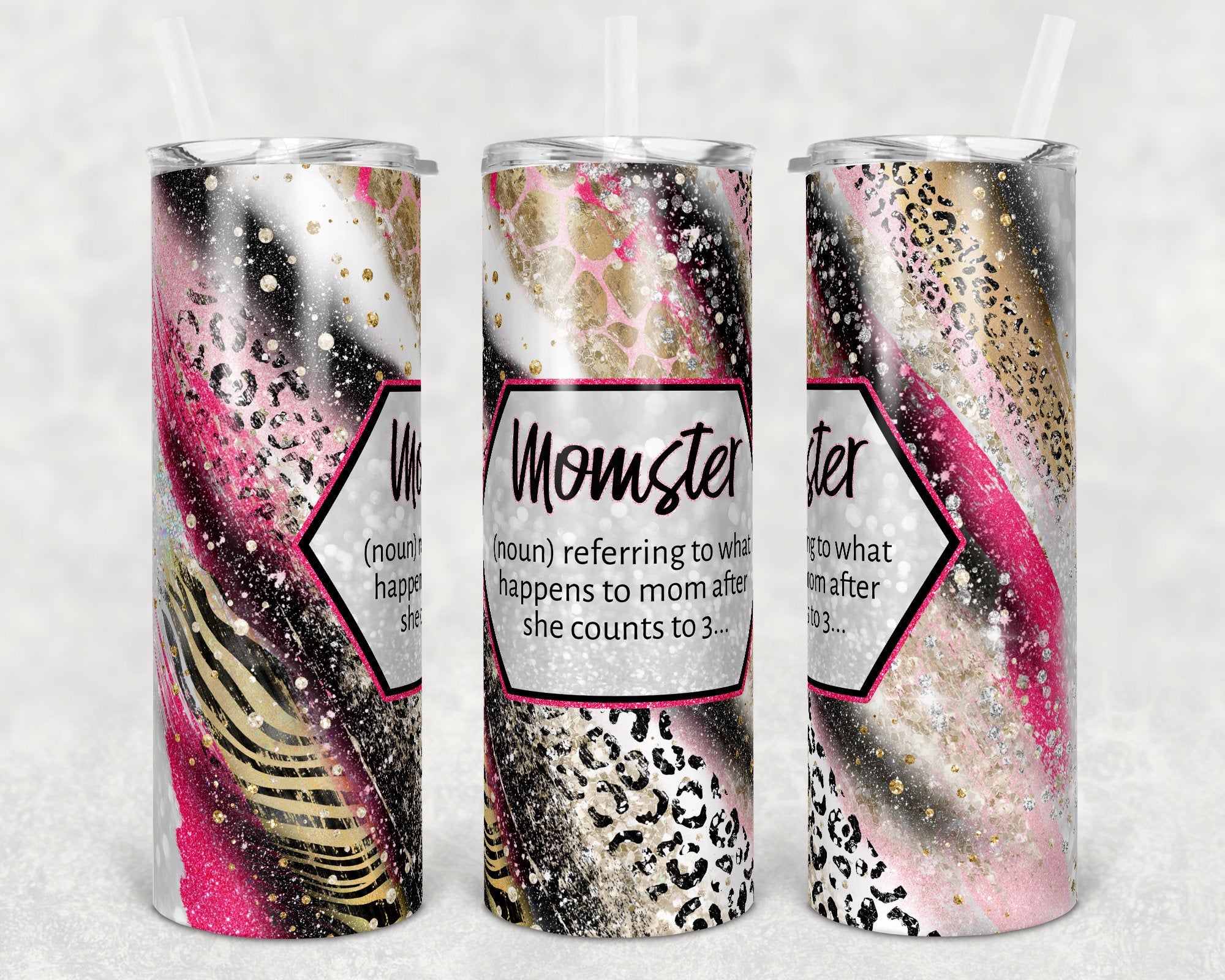 Agate Milky Way Sassy Momster Safari Animal Skinny Tumbler