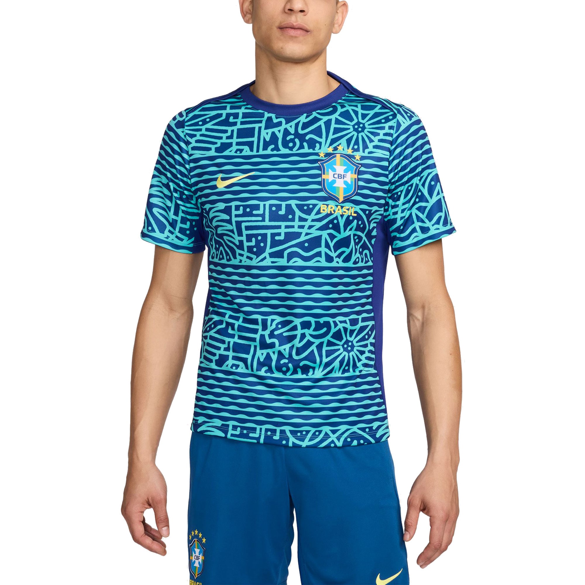 Brazil National Team 2024 Academy Pro Pre-Match Top – Blue