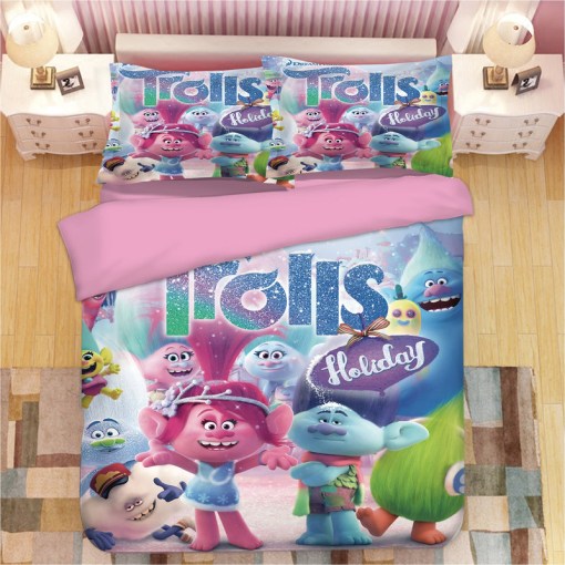 Trolls Poppy 16 Duvet Cover Pillowcase Home Decor 3D Bedding Set 7297