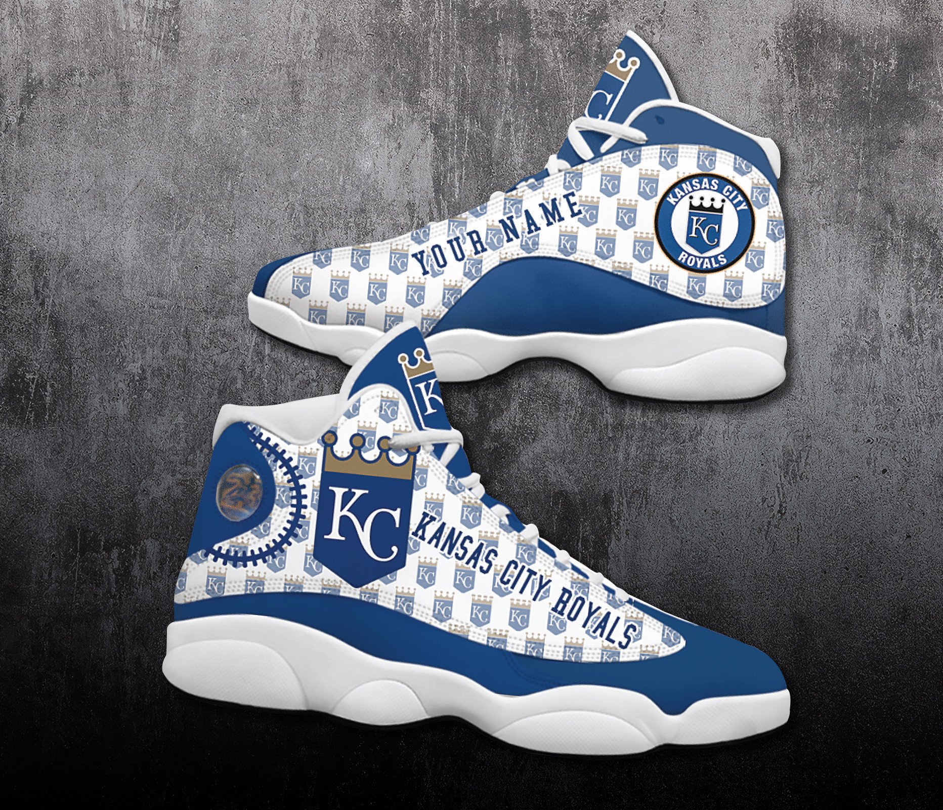 Customized Name Kansas City Royals Jordan 13 Personalized Shoes