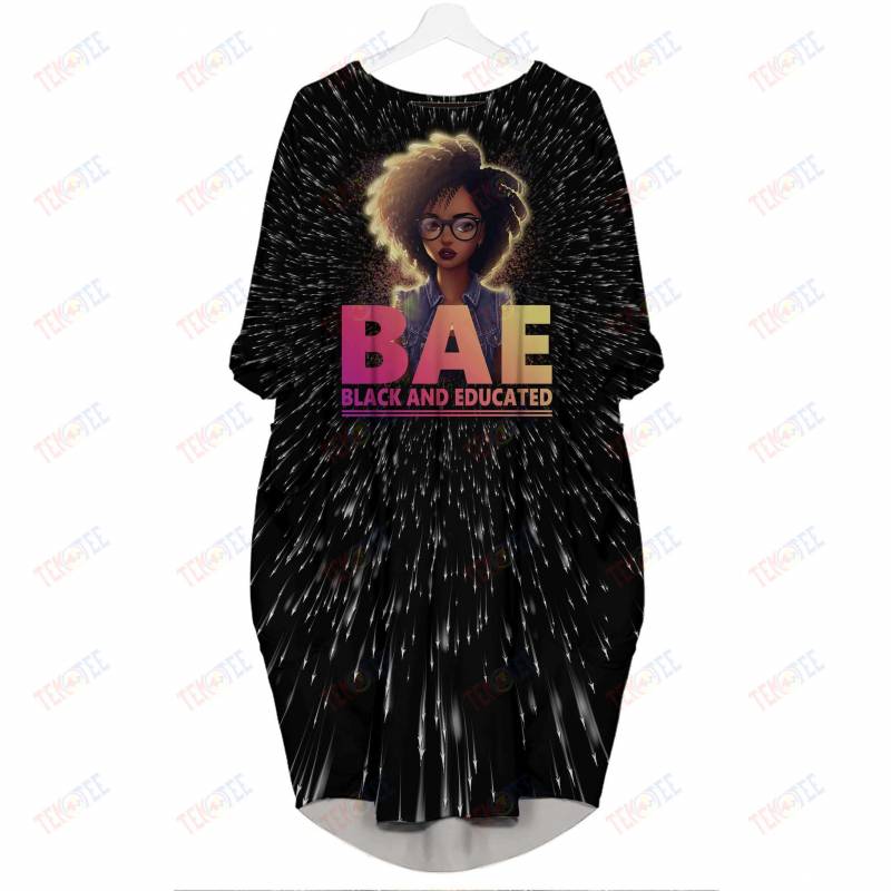 Temotee African Dress 37 – BAE Black And Educated 3D Dress for Melanin Women Afro Girl Shirt African American Woman Gift Idea TMT3308