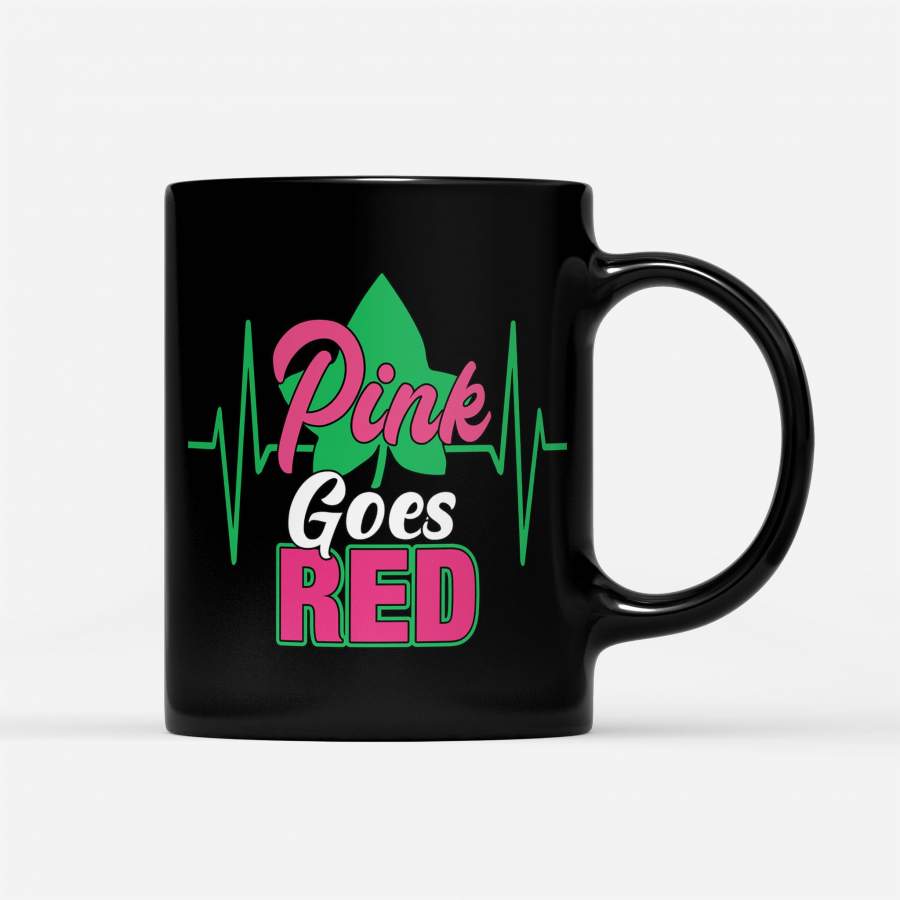 Pink Goes Red T Alpha Kappa Alpha – Black Mug