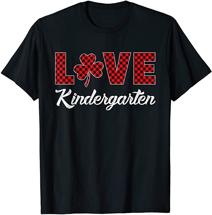 Buffalo Plaid Leopard Love Kindergarten St Patricks Day 2020 T-Shirt