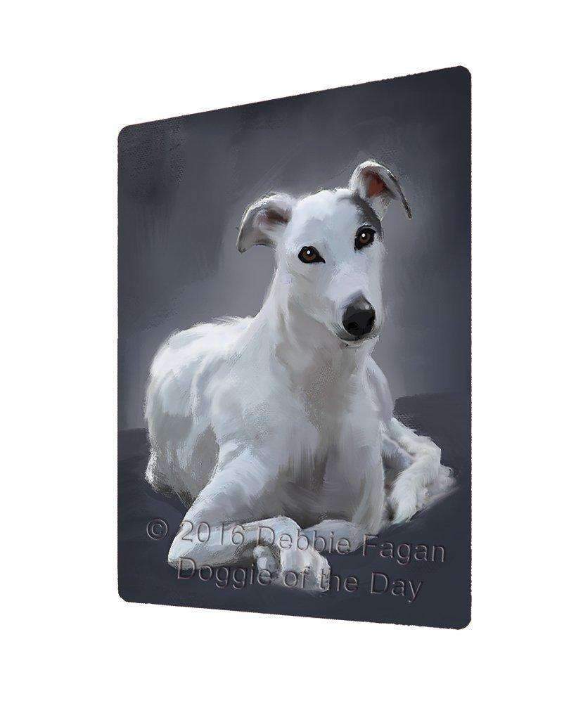 American Greyhound Dog Art Portrait Print Woven Throw Sherpa Plush Fleece Blanket