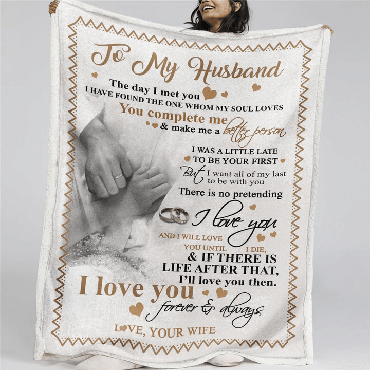 To My Husband I Will Love You Till I Die Fleece Blanket Gift For Family, Birthday, Husband, Gift For Him Gift Home Decor Bedding Couch Sofa Soft And Comfv