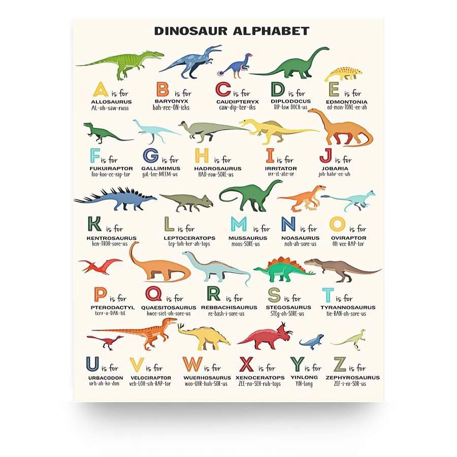 #Dinosaur #Alphabet A-Z for Toddlers Kids – #Animal #Alphabet – Love Dinosaurs Poster Home Art Wall Art (FU 11×17) Poster