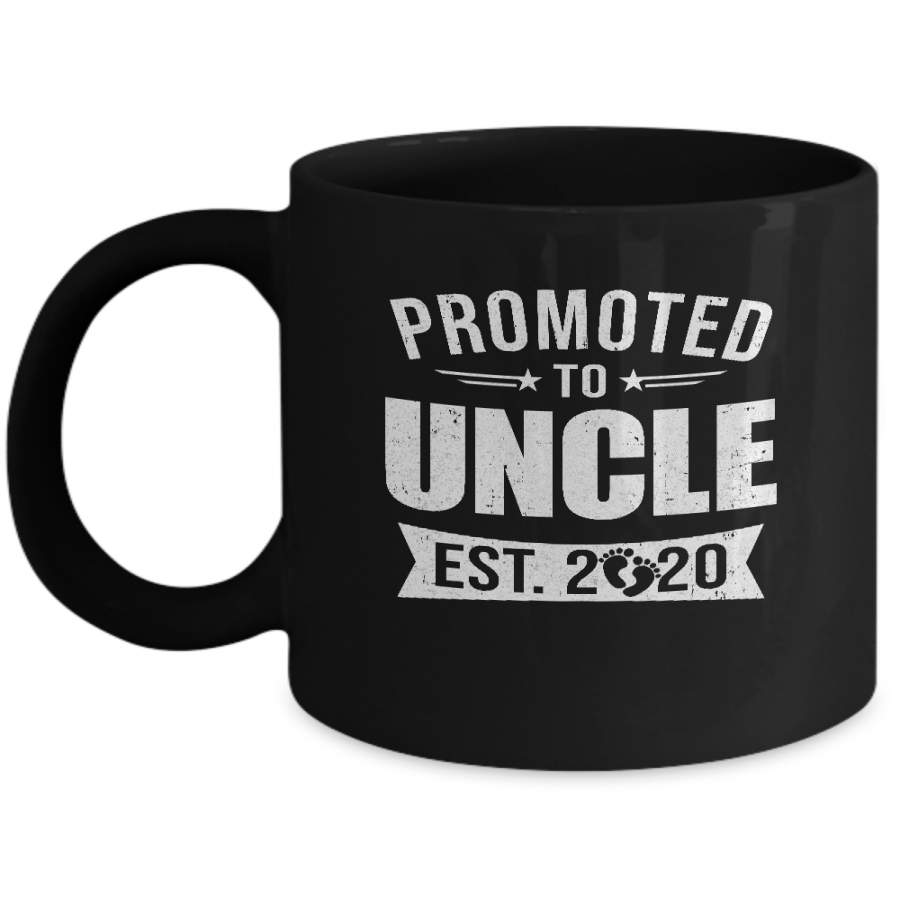 Vintage Promoted to Uncle Est 2020 First New Uncle Gift Mug