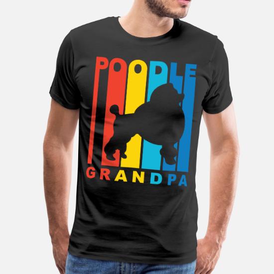 Vintage Retro Poodle Grandpa Dog Gift Men Dog Lovers T shirt