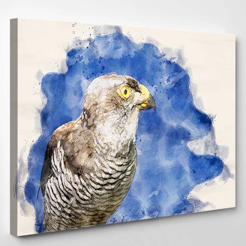 Watercolor Painting Golden Eagle Close Latin – Eagle Animals Canvas Print