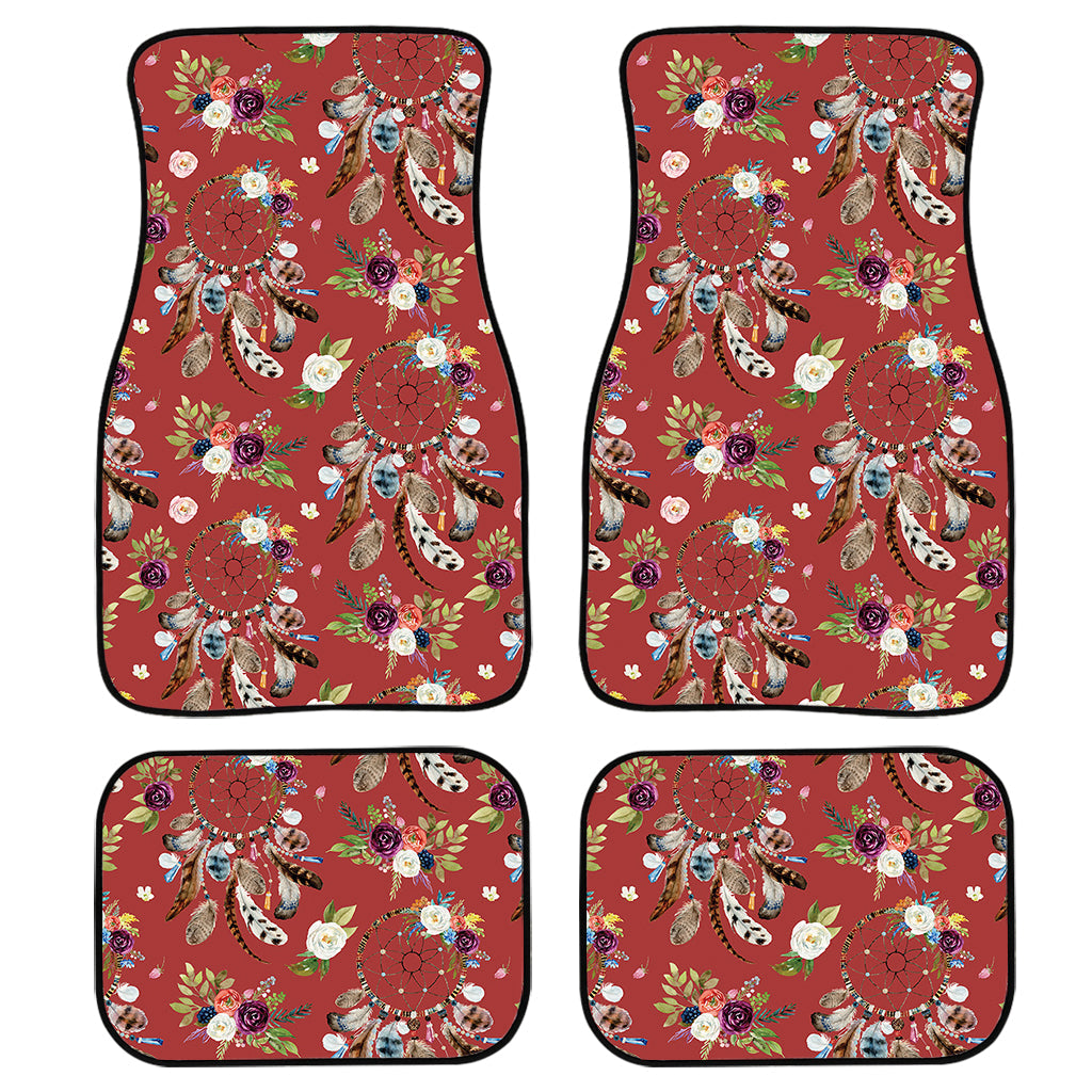 Vintage Dream Catcher Pattern Print Front And Back Car Floor Mats, Front Car Mat