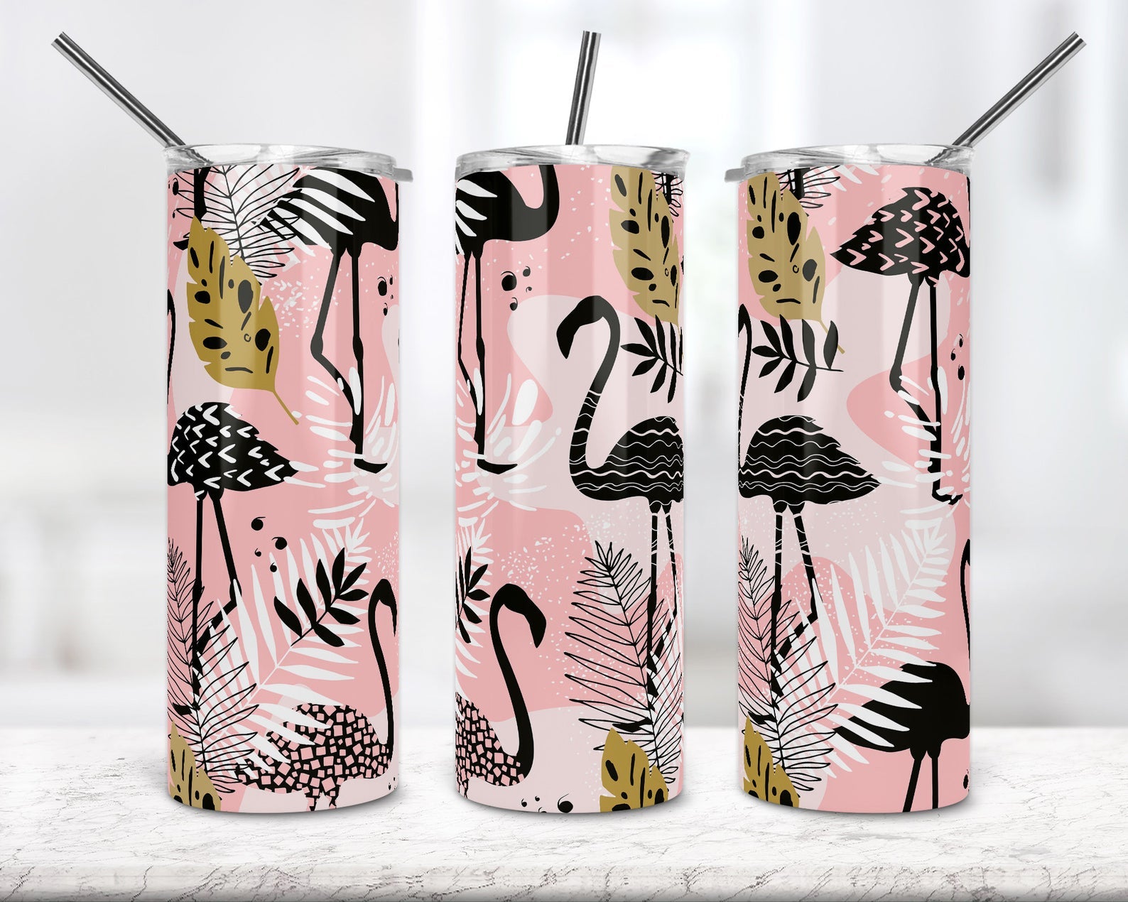 Black Flamingo 20Oz Skinny Tumbler