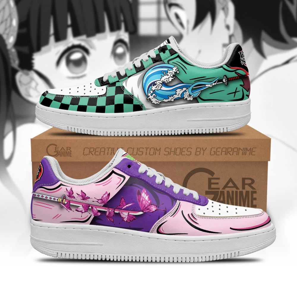 Kanao And Tanjiro Air Sneakers Custom Demon Slayer Anime Shoes Unisex Men Women