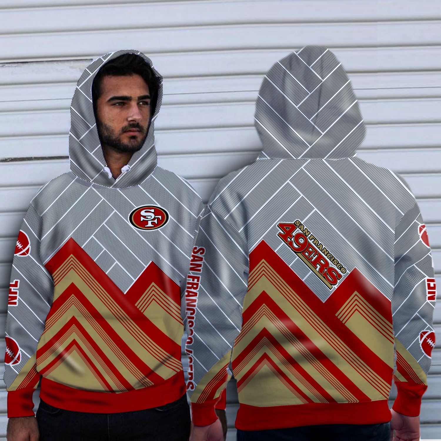 Simple Cross Line San Francisco 49ers Hoodie