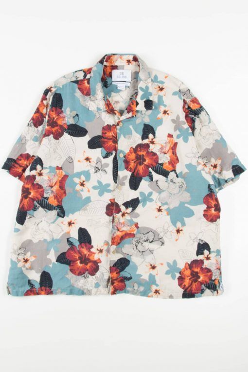 Silk Blend White High Quality Hawaii Shirt Ha71296